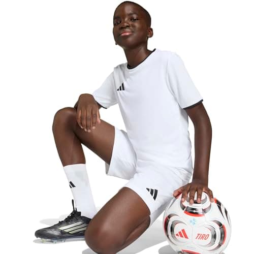 adidas Unisex-Kids Entrada26 Shorts, White/Black, Small — view 5