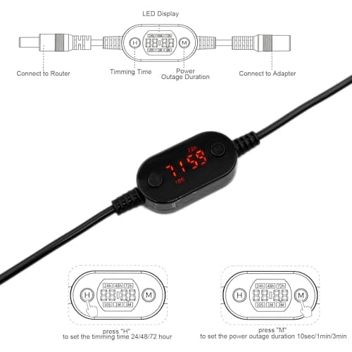 SANHOOII Automatic DC Router Rebooter Cable DC 5V-15V 5.5x2.1mm — view 3