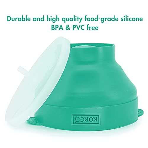 The Original Korcci Microwaveable Silicone Popcorn Popper, Microwave Popcorn Popper, Collapsible Microwave Popcorn Maker Bowl, No Oil Required, Use In Microwave, Dishwasher Safe (Aqua) — view 5