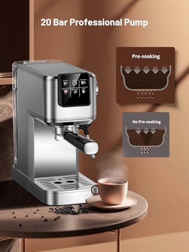 KEENSTAR 20 Bar Espresso Machine, Hot & Cold Brew Coffee Maker with Milk Frother, Touch Screen, Compact Water Tank, Expresso Coffee Machines for Lattes, Cappuccinos, Americano, Home & Office — view 2