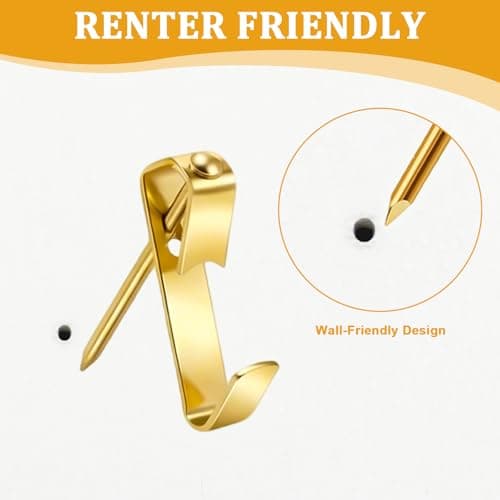 KURUI 214Pcs Picture Hanging Hooks, Renter Friendly Picture Hanging Kit with Heavy Duty Picture Hangers and Hardware Nails, for Frame, Painting, Art and Photo, on Drywall,Plaster, and Wood Wall — view 4