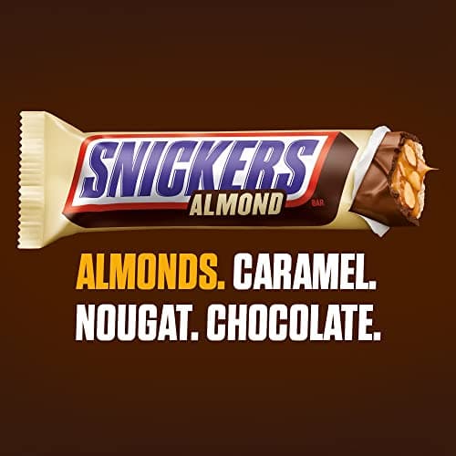 SNICKERS Candy Almond Milk Chocolate Bars Bulk Pack, 1.76 oz Bars (Pack of 24) — view 2