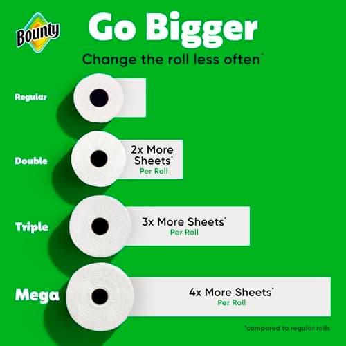 Bounty Select-A-Size Paper Towels, White, 2 Triple Rolls = 6 Regular Rolls — view 3