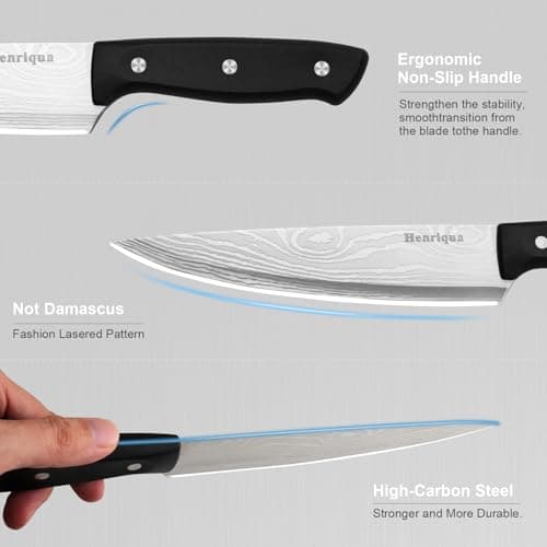 Chef Knife Set 3PCS, Kitchen Knife Set with Cover, Ultra Sharp Kitchen Knife, High-Carbon Chefs Knives with Stainless Steel 8 inch Paring Knife for Cooking, Chopping, Slicing — view 2