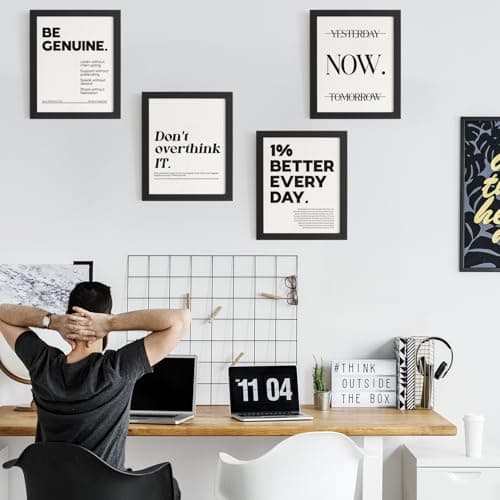 DSHFG Motivational Pictures Office Wall Decor Prints Set of 4, Inspirational Motivational Wall Art Decor Retro Posters Prints for Office Home Decor, 8x10 Unframed — view 2
