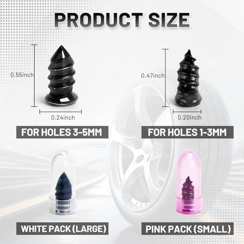 Zesllwid 60 PCS Tire Repair Rubber Nail Kit, Self-Tapping Spiral Screws for Tubeless Tires - Upgrade Emergency Puncture Fix Tools for Car/Truck/Motorcycle/Tractor