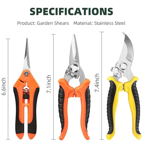 EWPJDK 3 Pack Garden Pruning Shears, Stainless Steel Shears, Gardening Shears, Scissors, Garden Clippers, Pruning Snips, Pruning Shears for Gardening Tools — view 4