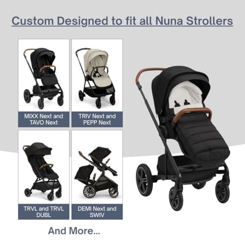 SASHA'S Footmuff designed for all Nuna Strollers (Mixx, Tavo, Triv, Trvl, Trvl Dubl, Demi, Swiv) (Bunting Bag) (Stroller not included)