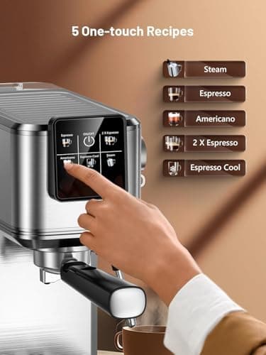 KEENSTAR 20 Bar Espresso Machine, Hot & Cold Brew Coffee Maker with Milk Frother, Touch Screen, Compact Water Tank, Expresso Coffee Machines for Lattes, Cappuccinos, Americano, Home & Office — view 4
