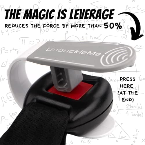 UnbuckleMe Car Seat Buckle Release Tool - Easy Opener Aid for Arthritis, Long Nails, Older Kids - Button Pusher for Infant, Toddler, Convertible 5 pt Harness car Seats - As Seen on Shark Tank (Gray) — view 3