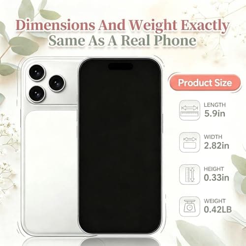 Fake Phone Dummy Prop Phone, Black Screen DecoyPhone PearPhone Non-WorkingPhone, DisplayPhone Look Like Real Phone 17 Pro, Silver