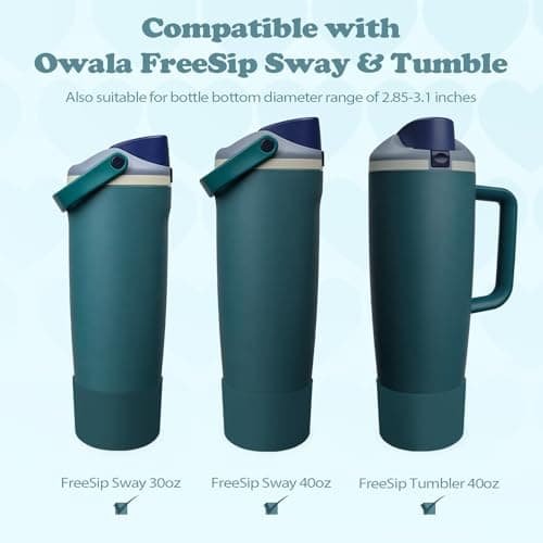 Kaitiaki Silicone Boot for Owala 30oz & 40oz FreeSip Sway Bottles & Tumblers - Non-Slip, Scratch-Resistant, Stability Enhancer, Available in 12 Colors (Denim)