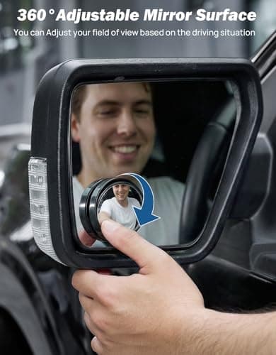 JOYTUTUS Blind Spot Mirror 2 Pack HD Frame Convex Glass for Wide Angle View and Safer Lane Changing Compatible with Cars SUVs Trucks RVs Easy Stick On & Long Lasting Durability — view 2
