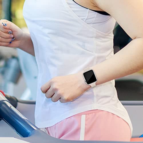 Thin Slim Band Compatible with Apple Watch 38mm 40mm 41mm 42mm 44mm 45mm 46mm 49mm, Replacement Silicone Sport Strap for iWatch Series 11/10/9/8/7/6/5/4/3/2/1 Ultra SE Women Men, Starlight — view 4