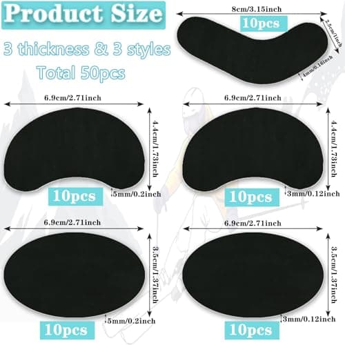50 Pcs Ski & Snowboard Boots Fitting Pads 3 Sizes Self-Adhesive Foam Padding - 10 J Bars Snowboard Boots 20 Heel Lift Pads and 20 Ankle Ski Boot Fitting Pad to Reduce Heel Lift & Ankle Blisters