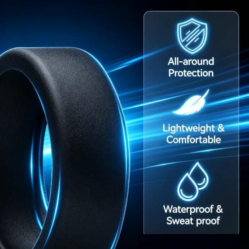 2-Pack Silicone Case Compatible with Oura Ring 5, Smart Ring Protectors, Soft Anti-Scratch Protective Sleeves,Black+ Translucent,Medium — view 4