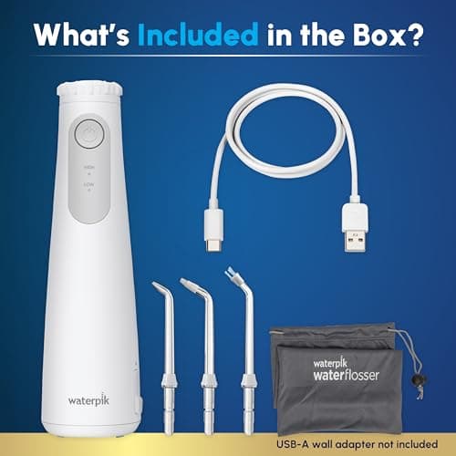 Waterpik Cordless Gem Water Flosser 5100 for Travel and Home, Rechargeable, Portable, Waterproof for Shower, Daily Gum Care, Cleaning Teeth, Braces, Implants, 3 Flossing Tips, ADA Accepted White WF-27 — view 3