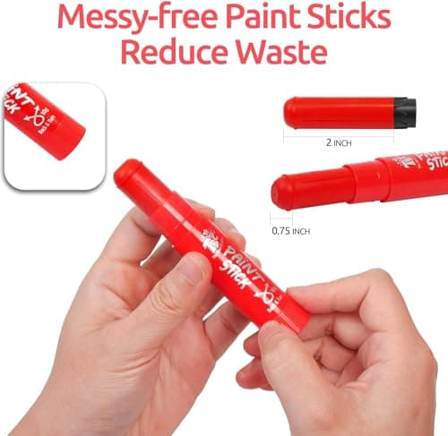 TBC The Best Crafts Paint Sticks,12 Colors Metallic, Washable, Non-toxic, Tempera Paint Sticks for Kids and Students — view 4