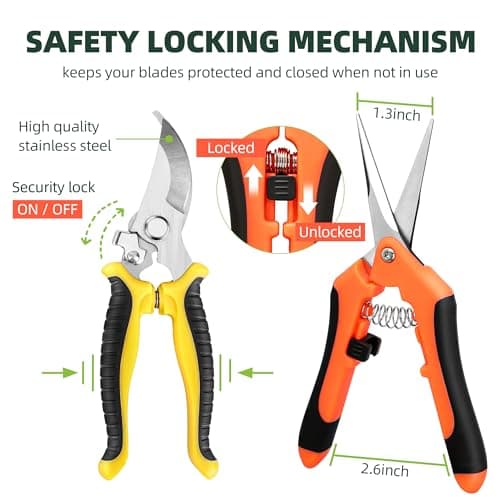EWPJDK 3 Pack Garden Pruning Shears, Stainless Steel Shears, Gardening Shears, Scissors, Garden Clippers, Pruning Snips, Pruning Shears for Gardening Tools — view 3