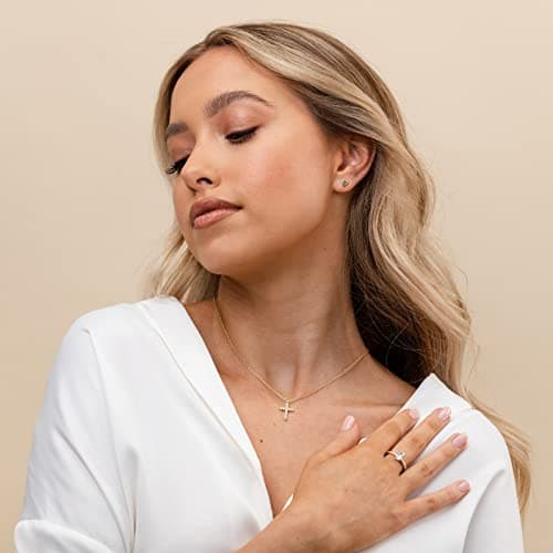 PAVOI 14K Gold Plated Cross Necklace for Women | Cross Pendant | Gold Necklaces for Women — view 2