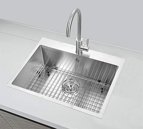 Yutong 31" x 20" Top-Mount/Drop in SS304 Stainless Steel Kitchen Sink Single Bowl Without Grid