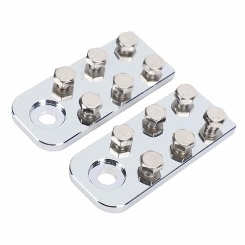 Dpofirs 6 Point Battery Terminal Connectors, 6 Spot Flat Lug Battery Terminals Aluminum Alloy, 2 Row Terminal Block for Multiple Devices, with 2 Pieces, for Screw/Fastener Down Automotive Marine