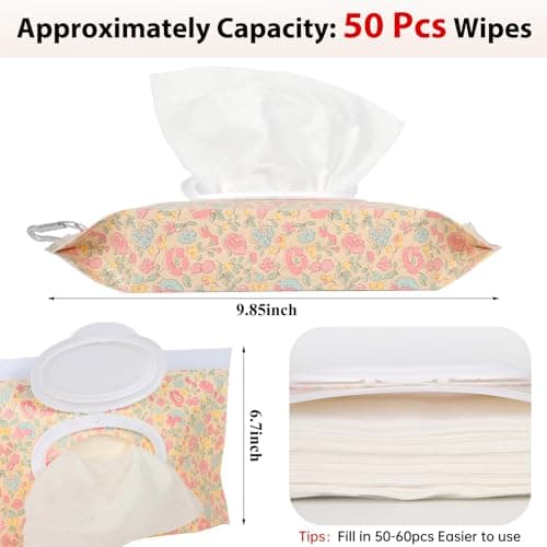 2Packs Baby Wipes Dispenser Portable Baby Wipe Holder Refillable Wet Wipes Container Reusable Travel Wipes Case, Keeps Wipes Fresh(Blue) — view 5