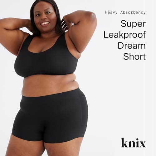 KNIX Super Leakproof Dream Short - Period Underwear for Women - Machine Washable, Reusable - Black, Small (1 Pack)