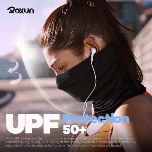ROXUN Neck Gaiter, 4 Pack Summer Cooling Breathable Face Mask for Outdoors — view 3