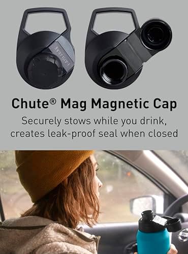 CamelBak Chute Mag Vacuum Insulated Stainless Steel Water Bottle, Magnetic Leak Resistant Cap for Everyday Hydration, 32oz, Black — view 5