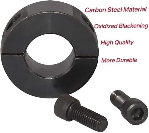 AZSSMUK Bore 1/4" Shaft Collar Double Split Axle Collar Clamp of Carbon Steel Set Screw,4-Pieces — view 2