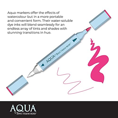 Spectrum Noir Aqua Artist's Water Based Dual Nib Marker Coloring Pens, Essentials, Pack of 12 — view 2