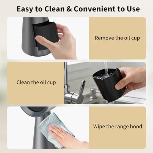 SHRINLUCK Portable Range Hood with Touch Control, Free 20xOil&Carbon Filters, 6-Layer Filter & 3 Speeds Kitchen Exhaust Fan, Low Noise, Oil Cup, Powerful Smoke Removal for Apts, Dorms, RV, Indoor BBQ — view 5