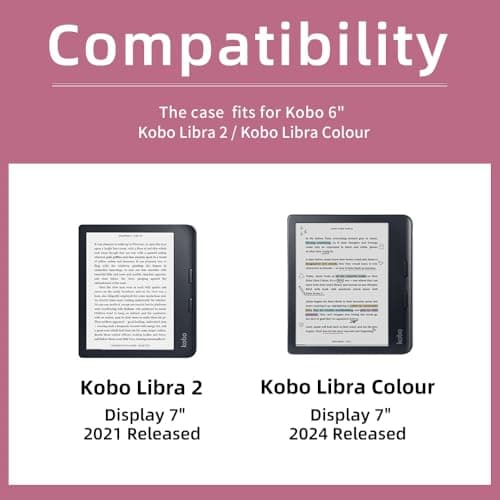 Clear Case for 7" Kobo Libra Colour 2024 & 7" Kobo Libra 2 2021 – Crystal Clear Soft TPU Flexible Cover, Anti-Yellowing & Slim Protective Shell, Raspberry