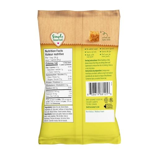 Simply Gourmet Mini Oat Bites, Banana Bread, 13 x 36g | Toddler Snack | No Added Sugar | Source of Iron | Gluten-Free | Made in Canada