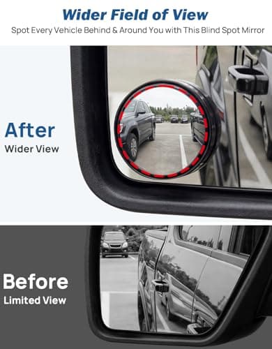 JOYTUTUS Blind Spot Mirror 2 Pack HD Frame Convex Glass for Wide Angle View and Safer Lane Changing Compatible with Cars SUVs Trucks RVs Easy Stick On & Long Lasting Durability