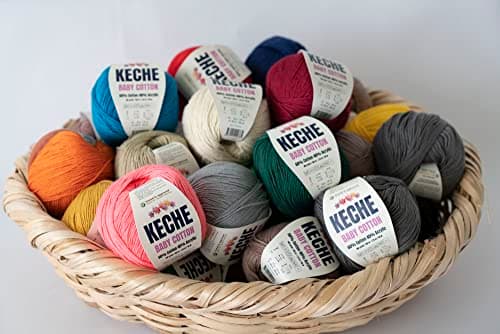 Keche Baby Cotton, 60% Cotton 40% Acrylic Yarn, Soft Cotton Yarn for Crochet and Knitting, Amigurumi Yarn 1 Skein/Ball 1.76 Oz (50g) / 180 Yrds (165m) - Cappuccino — view 2