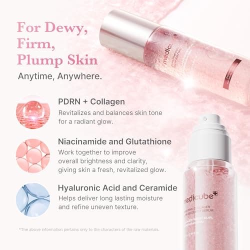 medicube Jelly Mist Serum with Pink PDRN Collagen | Dual-Texture Glow Spray with Niacinamide, Glutathione, Ceramide, Hyaluronic Acid | for Hydration, Radiance, Plump-Looking Skin | 3.38 fl.oz — view 2