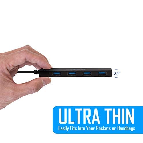 Kingwin USB Hub 4 Port USB 3.0 Data Hub for Mobile SSD, MacBook, Mac Pro/ Mini, iMac, Chromebook, Surface Pro, USB Flash Drives, Notebook PC, XPS, and More [Ultra Slim] — view 4