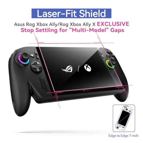 ivoler 3-Pack Screen Protector for ASUS ROG Xbox Ally X/ROG Xbox Ally Handheld 2025, Tempered Glass, 7 inch Full Coverage, Transparent Ultra HD, Anti-Scratch, Anti-Fingerprint