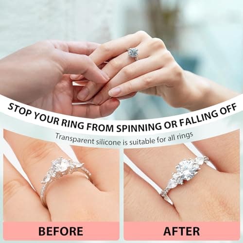 Haiou Ring Size Adjuster for Loose Rings - Clear Invisible Ring Guard, Spacer & Tightener | Sil. Resizer Extender — view 5