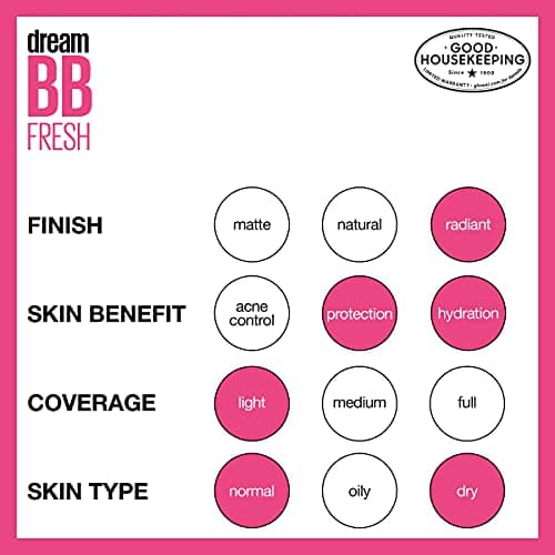 Maybelline Dream Fresh Skin Hydrating BB cream, 8-in-1 Skin Perfecting Beauty Balm with Broad Spectrum SPF 30, Sheer Tint Coverage, Oil-Free, Light/Medium, 1 Fl Oz — view 5