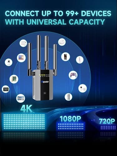 2026 New WiFi Extender Signal Booster for Home, 15715sq.ft Long Range WiFi Repeater Wireless Routers Signal Amplifier, Mesh WiFi 15X Faster Access Point with Ethernet Port, Easy Setup, 5 Working Mode — view 3