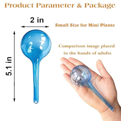 MOONSOUND Small Plant Watering Globes, 6pcs Plastic Plant Watering Devices, Plant Waterer Self Watering Bulbs for Indoor Outdoor Plants — view 5