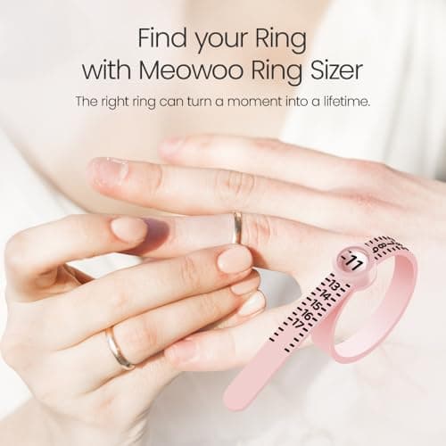 Meowoo Ring Sizer Measuring Tool with Magnifier, for Ring Measurer and Ring Sizer Clear and Intuitive Reading，Plastic Ring Sizer with Lens, 1-17,Pink — view 3