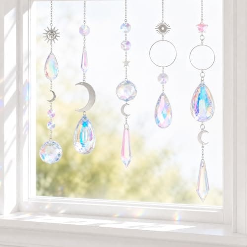 228Pcs DIY Suncatcher Kits for Adults, Crystal Suncatchers for Windows, Silver Sun Catcher Window Prism Rainbow Hanging Crystals Crafts for Women Garden Home Decor Gifts for Mother Wife Daughter — view 2