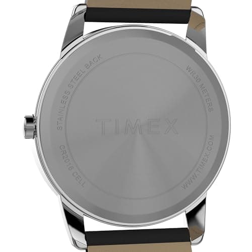 Timex Men's Easy Reader Classic 35mm Watch - Black Strap White Dial Silver-Tone Case — view 3