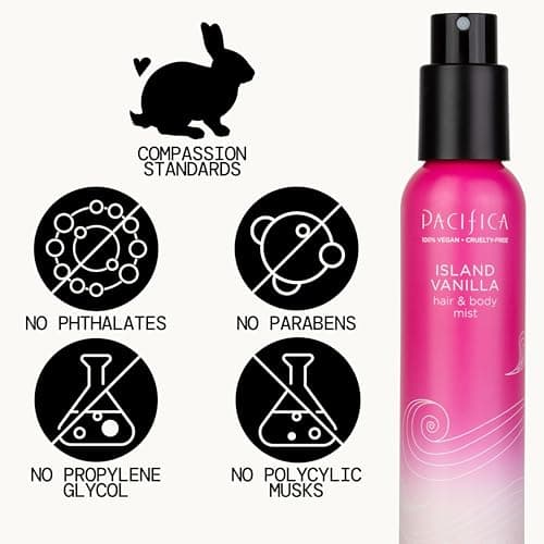 Pacifica Hair Mist Perfume & Full Body Spray for Women - Island Vanilla Body Mist Fragrance w/Sugar, Vanilla & Sandalwood Clean Beauty Alcohol-Free, Vegan & Cruelty-Free, 5 oz — view 4