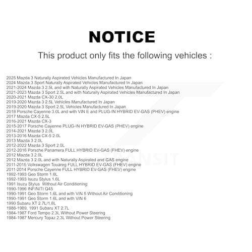 Kobra Serpentine Belt KBR-5060380 Replacement For Mazda 3 CX-5 CX-3 Sport CX-30 Porsche Cayenne Volkswagen Touareg Panamera Ford Tempo INFINITI Q45 Mercury Topaz Geo Storm Subaru XT Isuzu Stylus