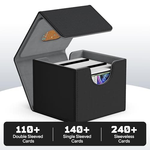 ZLCA MTG Commander Deck Box, Card Deck Box for Trading Card, Holds 110+ Double Sleeved Cards Fits for Magic Cards TCG CCG (Black) — view 3
